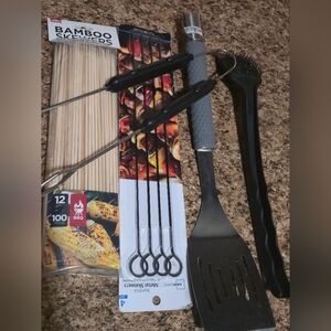 Mainstays BBQ Tool Set with Black and Gray Handles